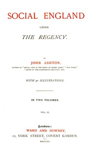 Book cover of "Social England under the Regency, Vol. 2 (of 2)"
