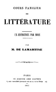 Book cover of "Cours familier de Littérature - Volume 23"