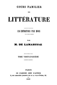 Book cover of "Cours familier de Littérature - Volume 25"