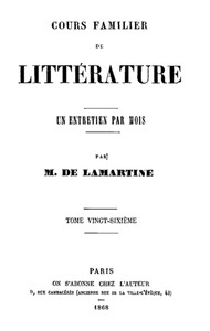 Book cover of "Cours familier de Littérature - Volume 26"