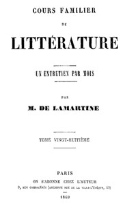 Book cover of "Cours familier de Littérature - Volume 28"
