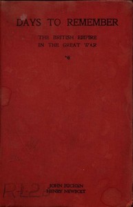 Book cover of "Days to Remember: The British Empire in the Great War"