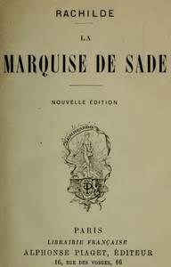 Book cover of "La Marquise de Sade"