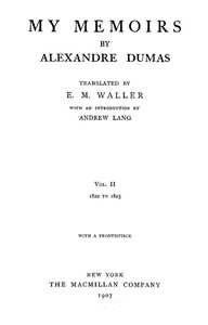 Book cover of "My Memoirs, Vol. II, 1822 to 1825"