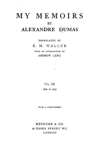 Book cover of "My Memoirs, Vol. III, 1826 to 1830"
