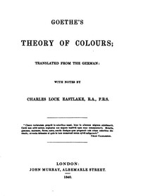 Book cover of "Goethe's Theory of Colours"
