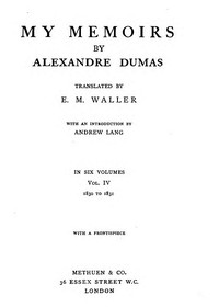 Book cover of "My Memoirs, Vol. IV, 1830 to 1831"