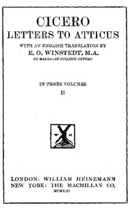 Book cover of "Cicero: Letters to Atticus, Vol. 2 of 3"