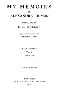 Book cover of "My Memoirs, Vol. V, 1831 to 1832"