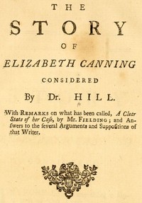 Book cover of "The Story of Elizabeth Canning Considered"