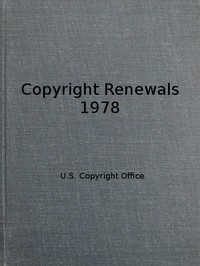 Book cover of "Copyright Renewals 1978"