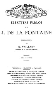 Book cover of "Elektitaj fabloj de J. de La Fontaine"