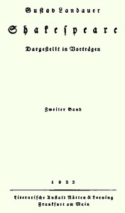 Book cover of "Shakespeare (Volume 2 of 2) - Dargestellt im Vorträgen"