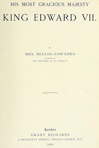 Book cover of "His Most Gracious Majesty King Edward VII"