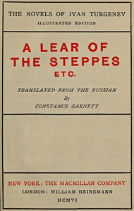 Book cover of "A Lear of the Steppes, etc."