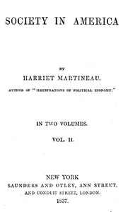 Book cover of "Society in America, Volume 2 (of 2)"