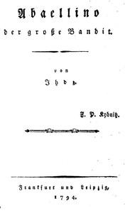 Book cover of "Abaellino der große Bandit"