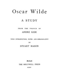 Book cover of "Oscar Wilde, a study"