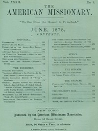 Book cover of "The American Missionary — Volume 32, No. 06, June, 1878"