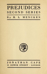 Book cover of "Prejudices, second series"