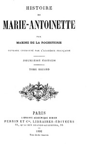 Book cover of "Histoire de Marie-Antoinette, Volume 2 (of 2)"
