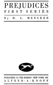 Book cover of "Prejudices, first series"