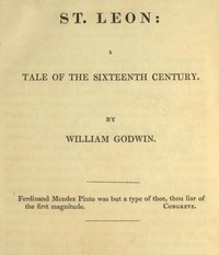 Book cover of "St. Leon: A Tale of the Sixteenth Century"